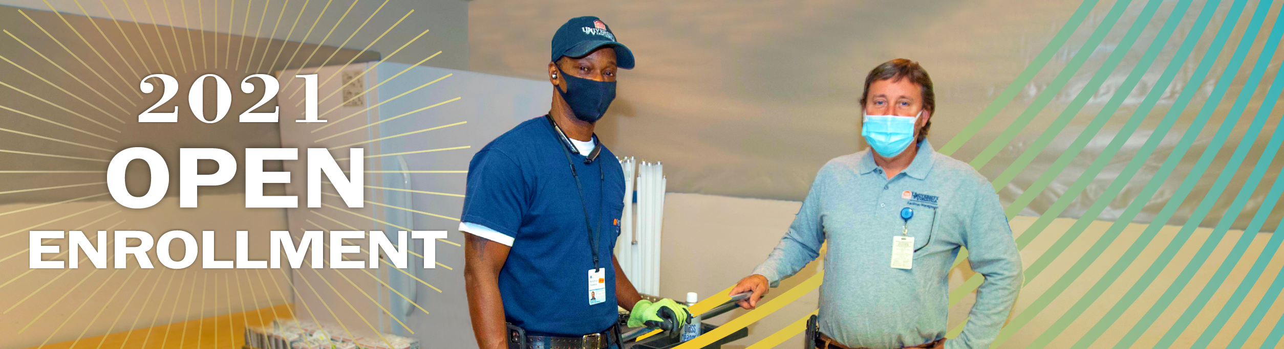 Two Facilities Management employees with masks on