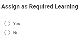 Assign as Required Learning Screenshot
