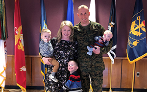 Cori Catto and her family, with partner in Marine Corps dress