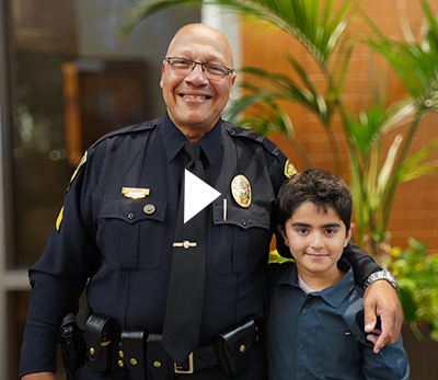 sergeant wallace goode with student yasin